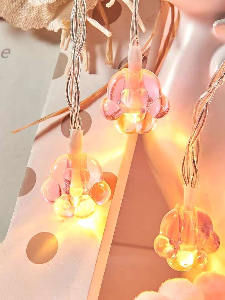 The popular cat-paw string lights, colorful lights, girlish room decoration, battery box, and romantic dormitory layout Specification image