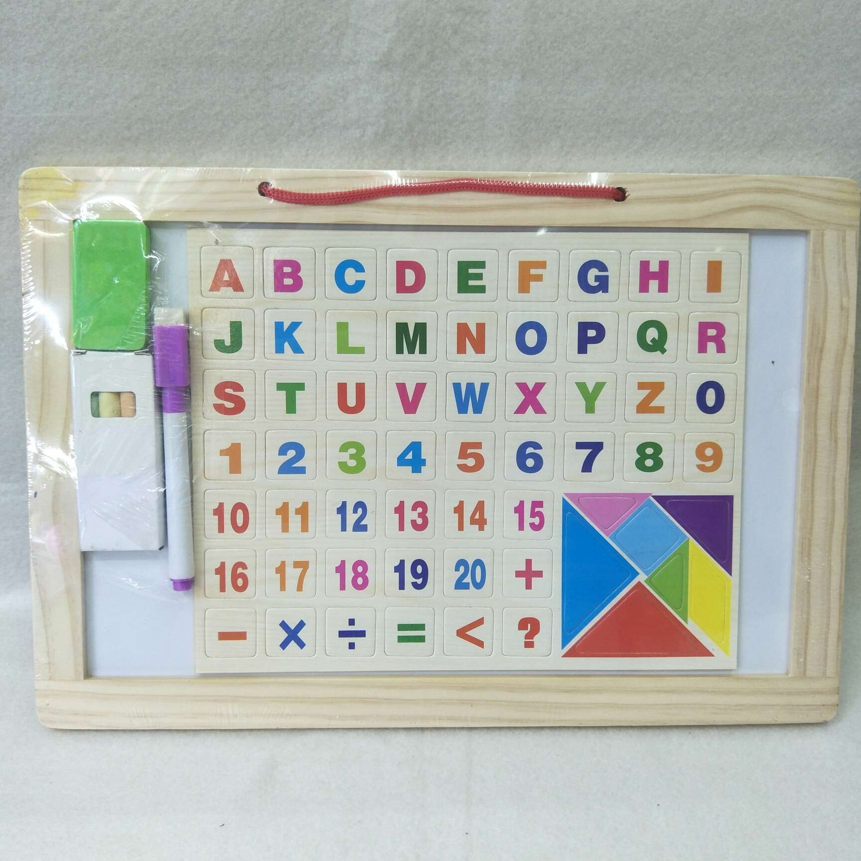 益智木质磁性数字字母贴双面画板图