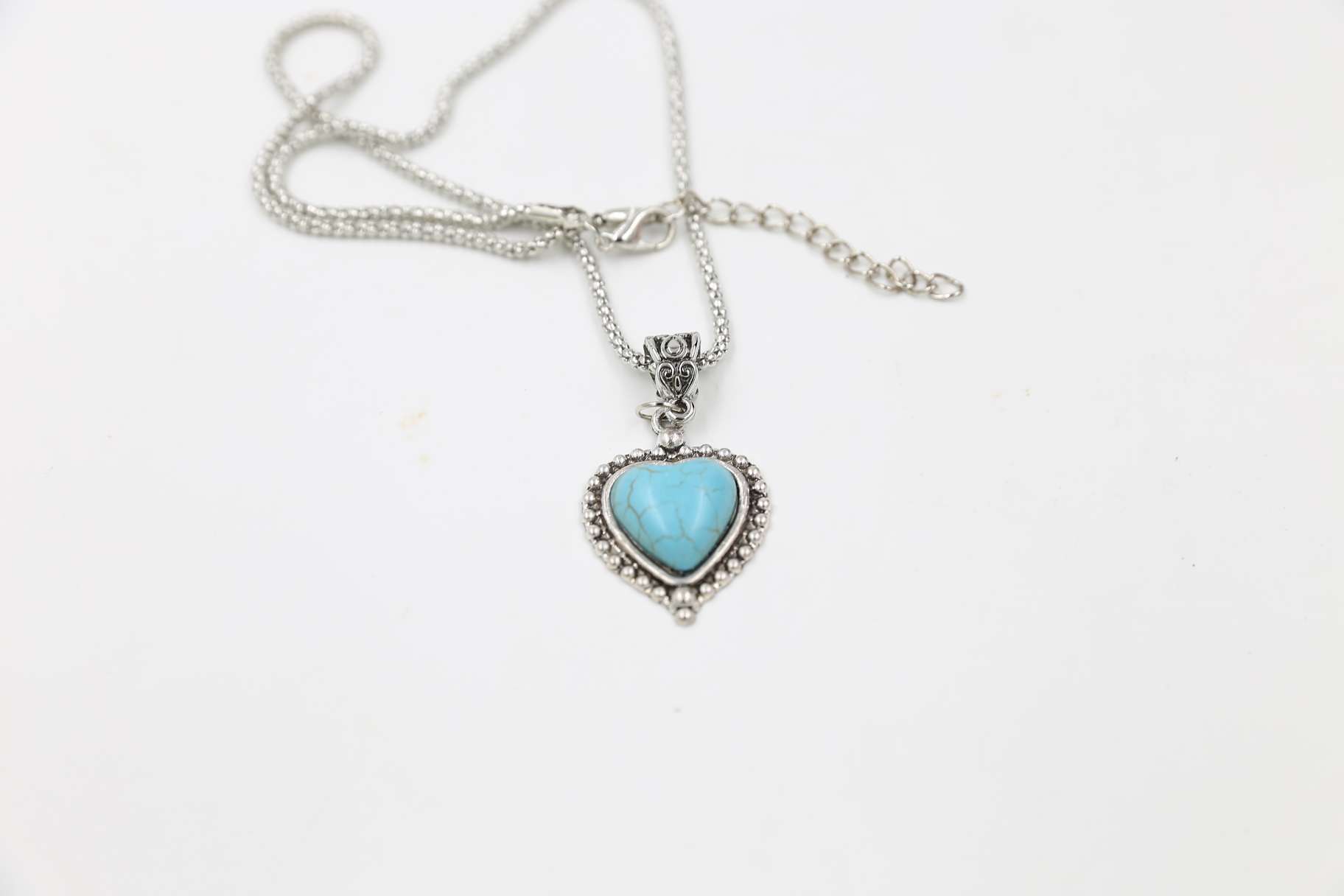 Turquoise necklace corn chain necklace thumbnail
