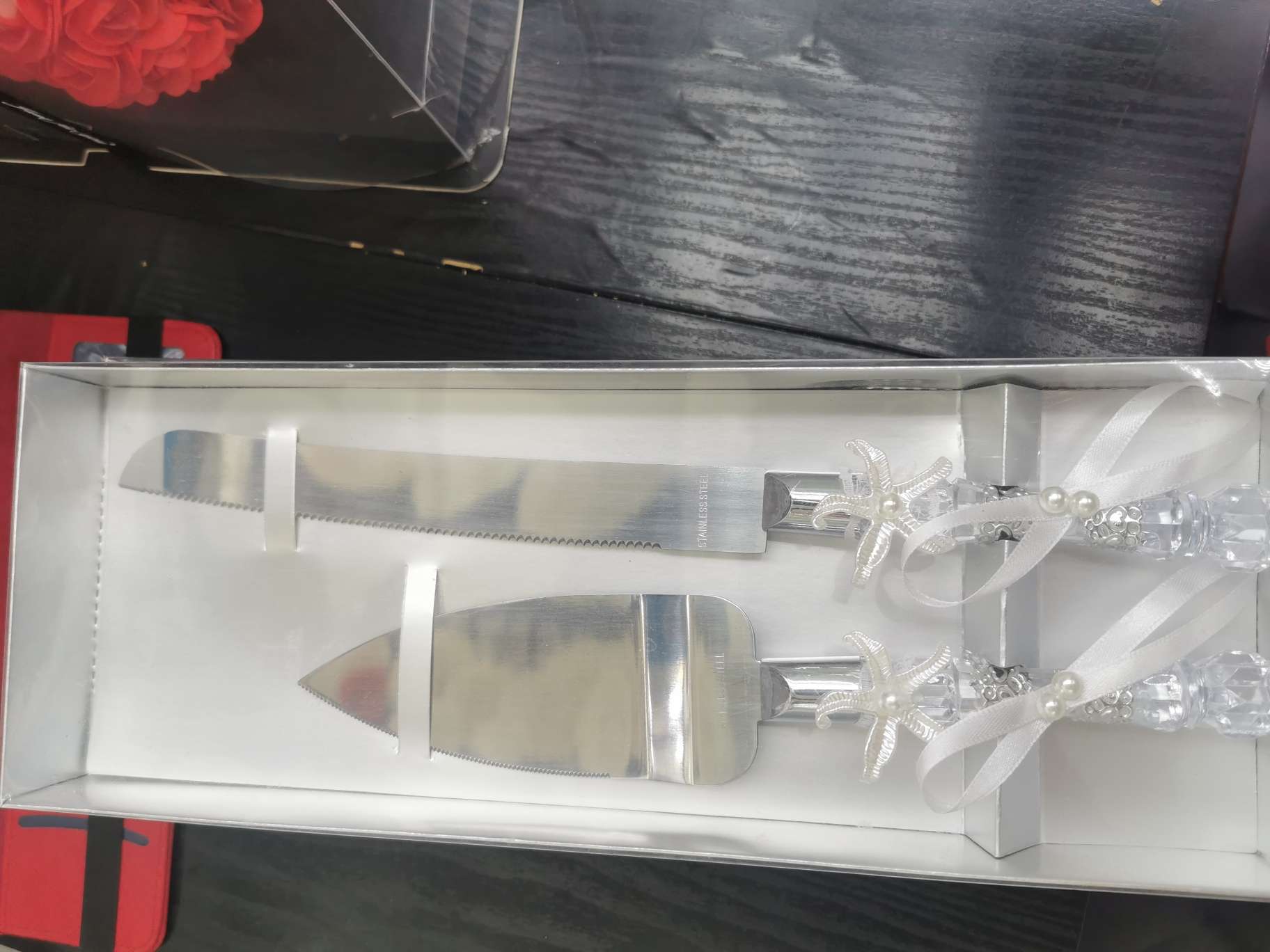 西式婚礼海星蛋糕刀铲新郎新娘外贸两件套不锈铁刀铲其他婚庆用品唯爱
