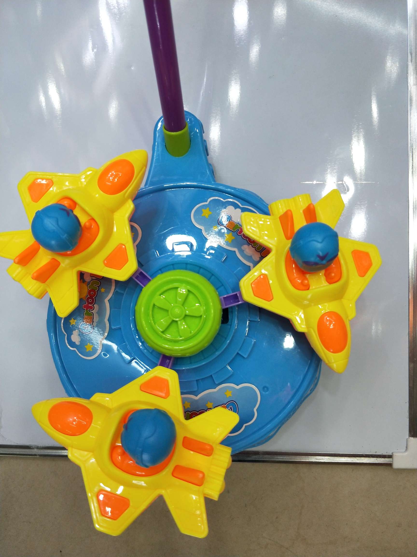 推飞机盘 铃铛声学步 小孩玩具 手推玩具详情图6