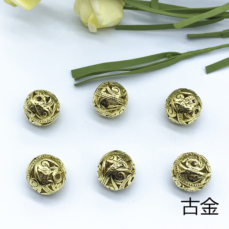 DIY jewelry accessory bracelet, alloy carved scattered beads, retro hollowed-out details Picture