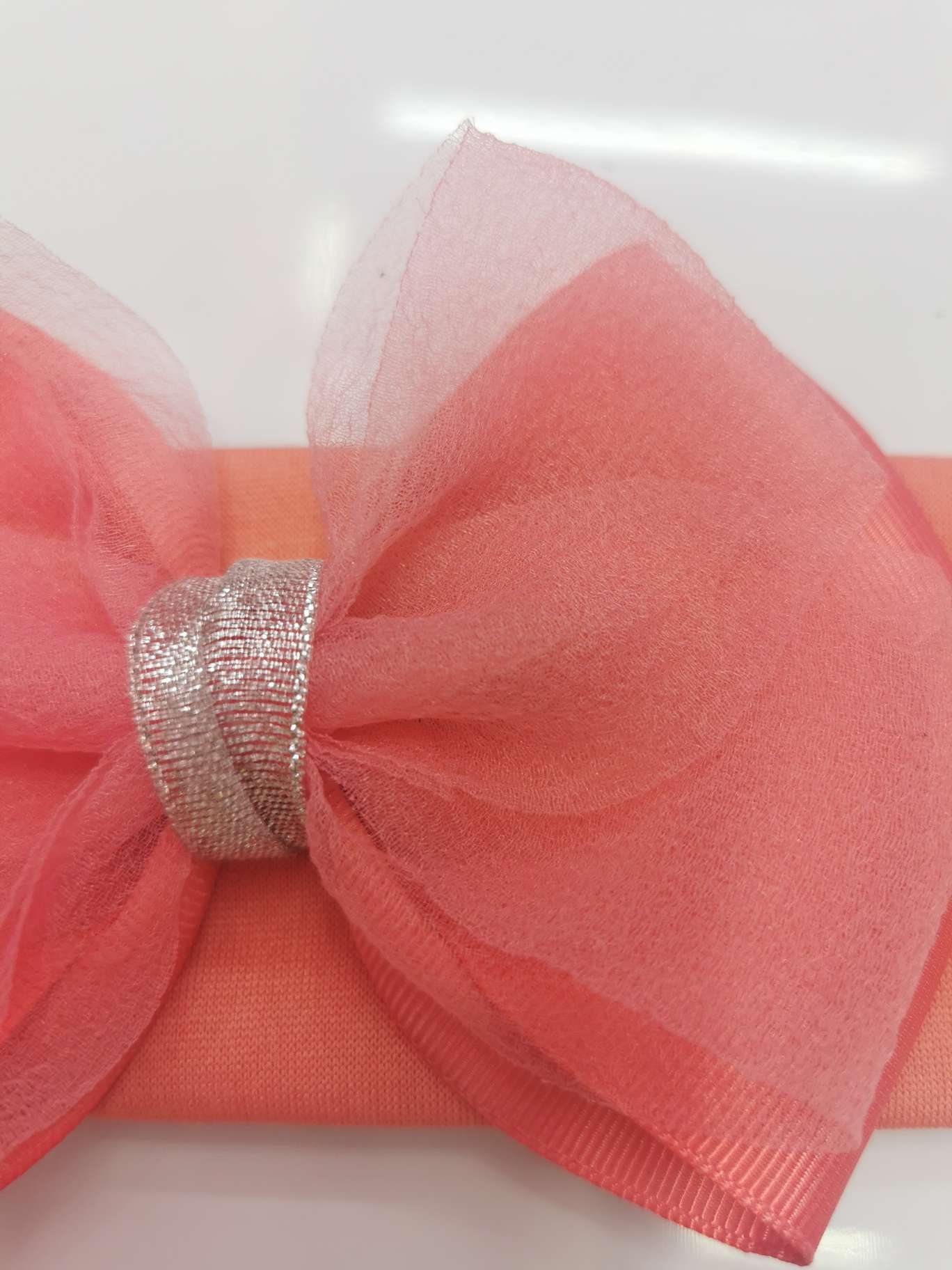 Solid-color seersucker bow tie children's hair band Specification image