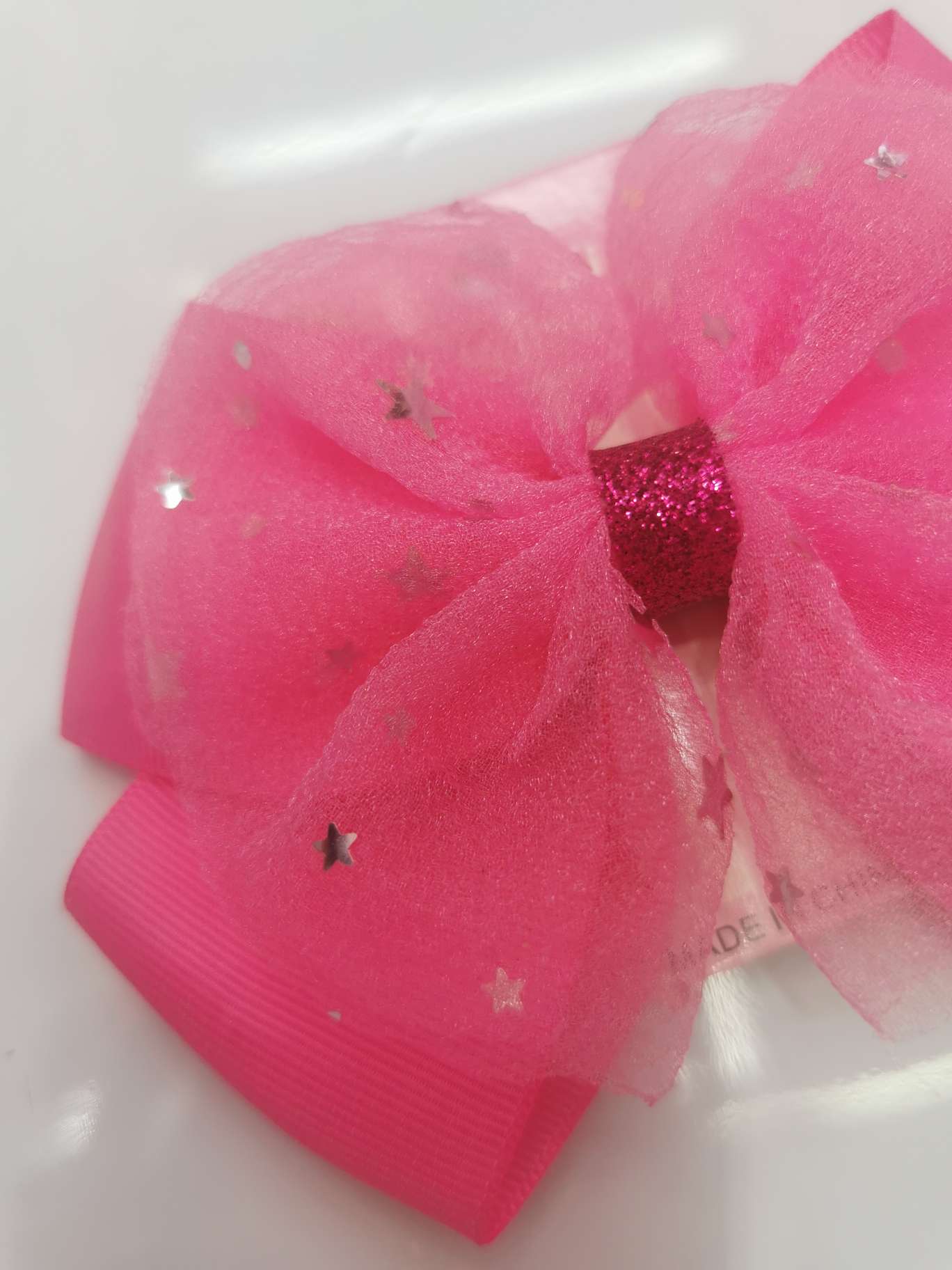 Sequined star bubble gauze bow tie big duck clip Specification image