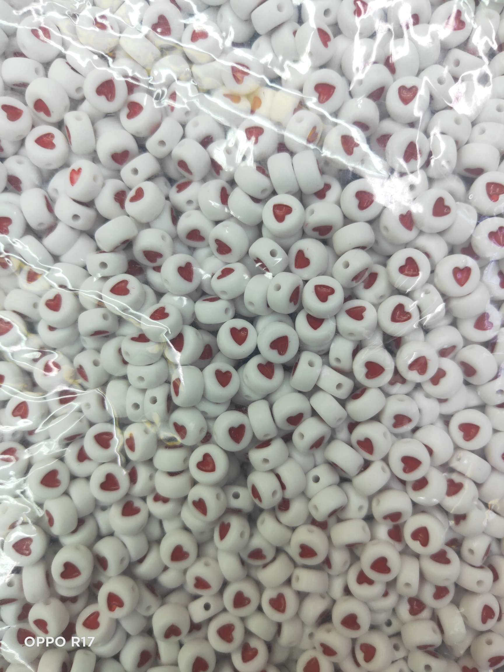 4✘ 7mm big red heart