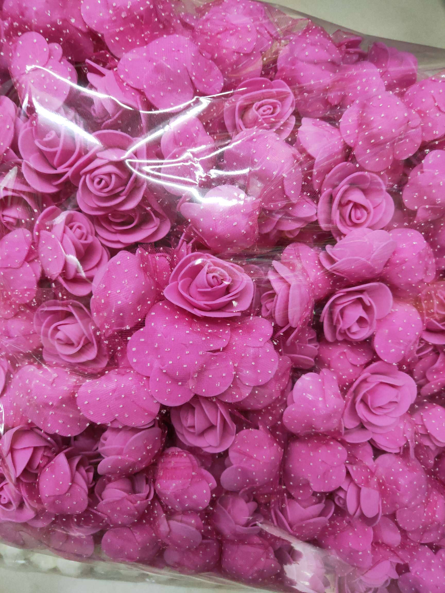 3.5cm PE底加纱玫瑰细节图