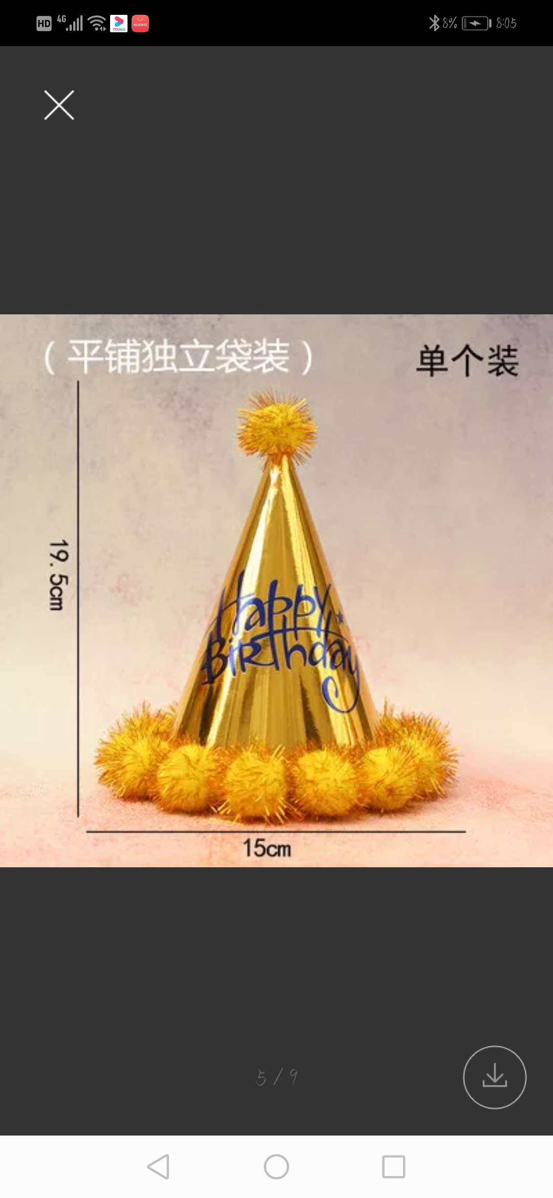 生日派对帽，款式多选随机