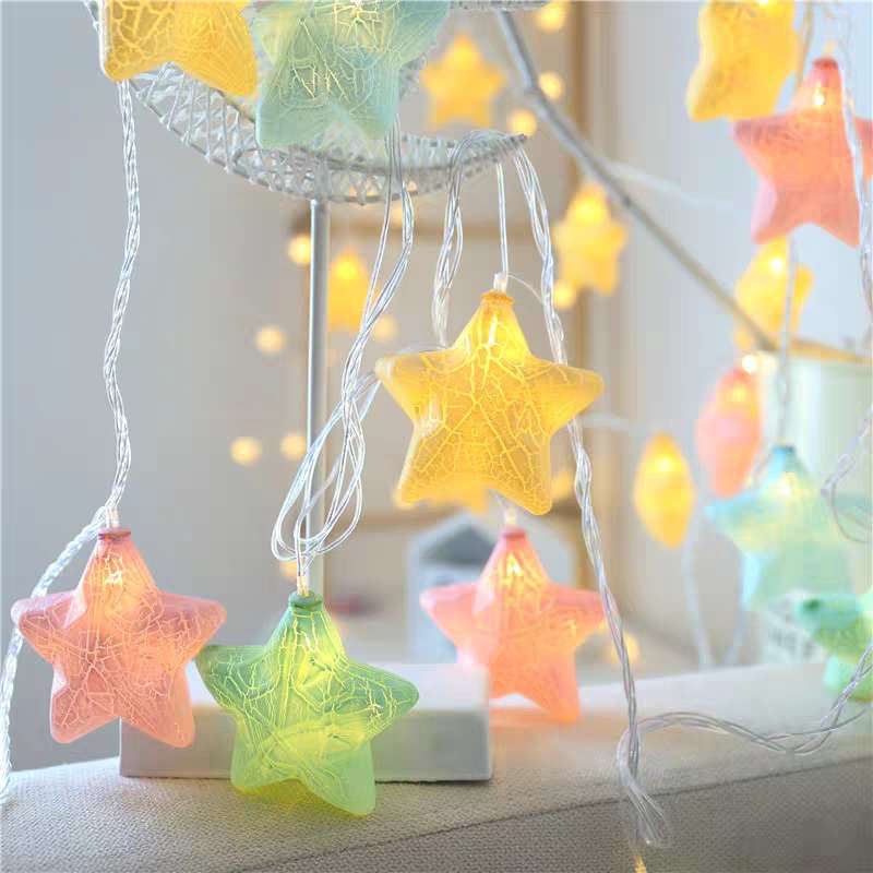 Nordic-style internet-famous cracked star battery light string hanging light room bedroom scene arrangement Specification image