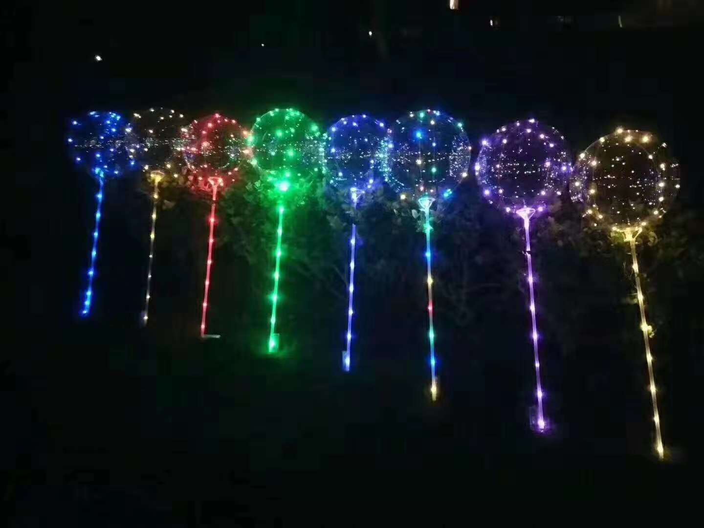 波波球3节电池手柄70公分杆3米灯线七彩灯光透明球500套起批产品图