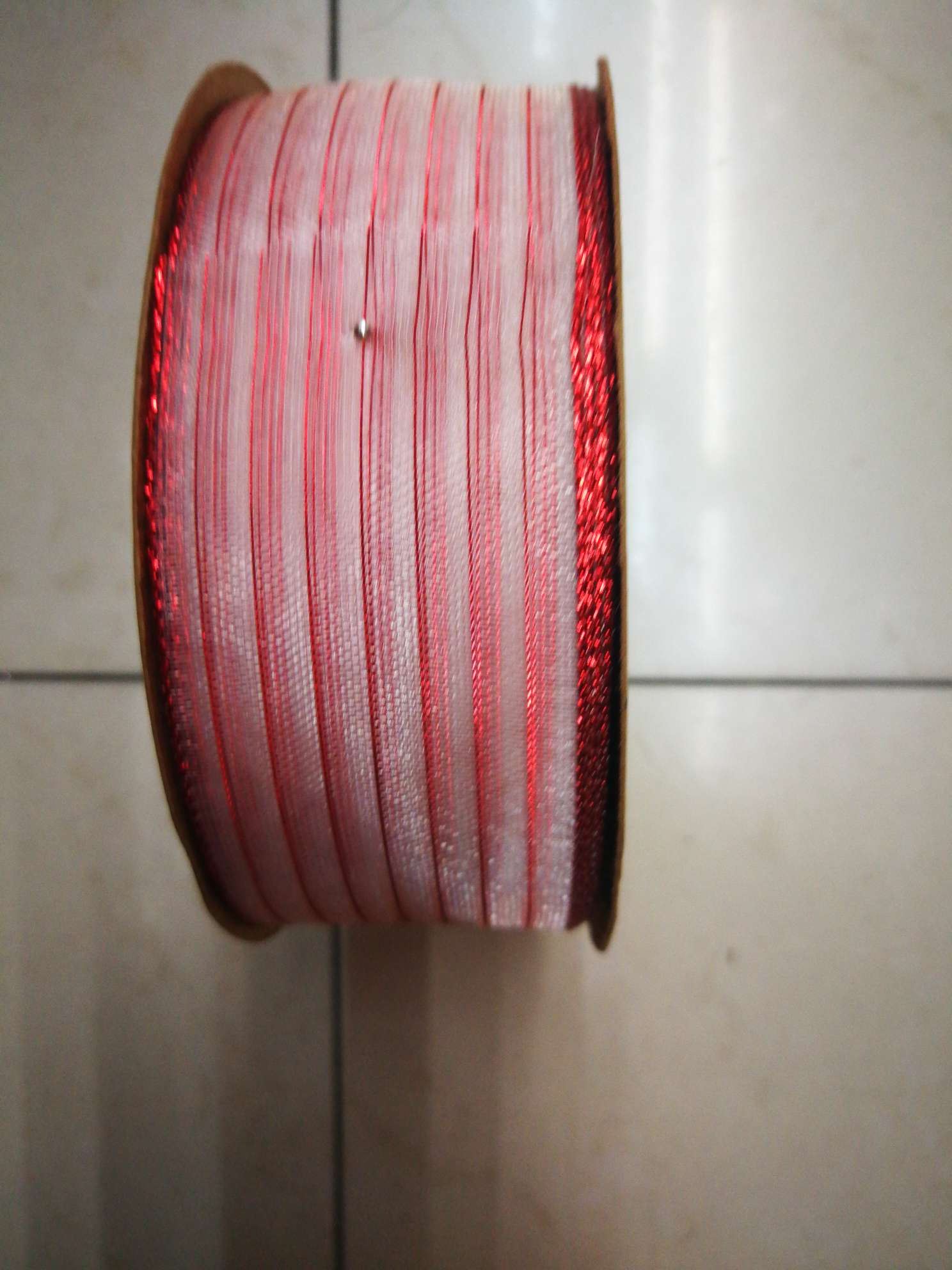 3.8cm bright red hard mesh gauze tape details Picture