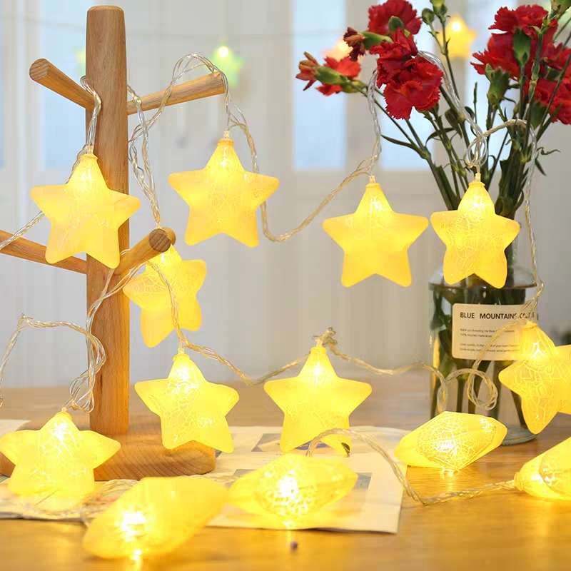 Nordic-style internet-famous cracked star battery light string hanging light room bedroom scene arrangement details Picture