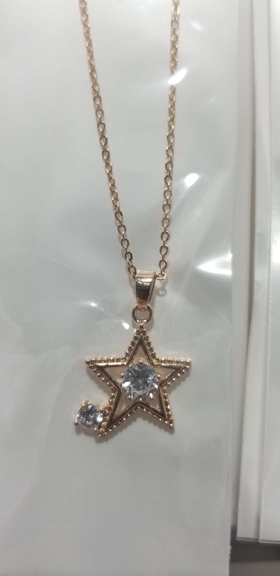 Vintage choker creative zircon necklace color five-pointed star full figure