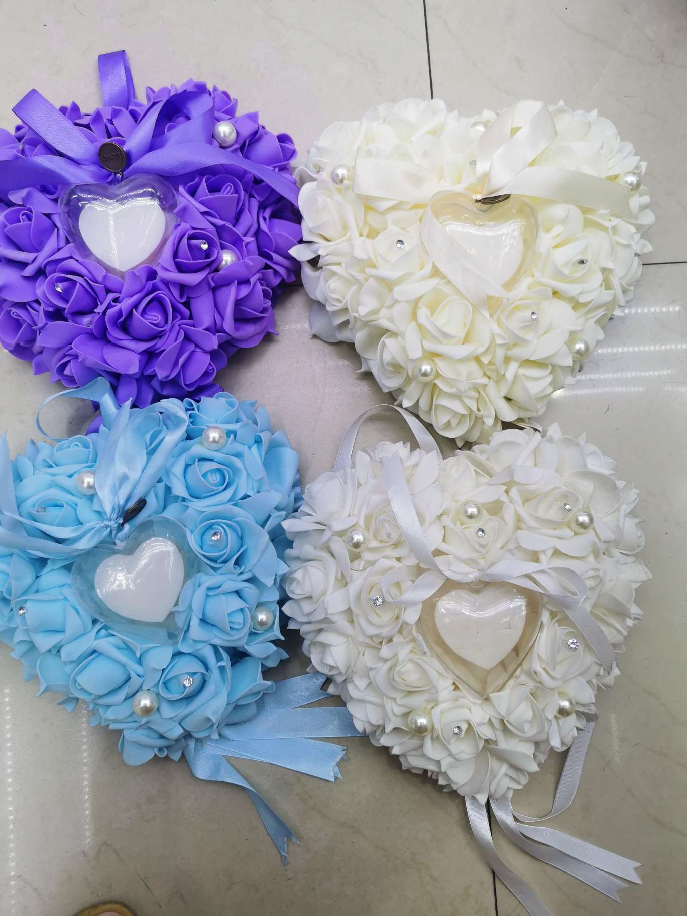 A 25cm diameter foam flower ring pillow ring box for an export-oriented wedding, exclusive wedding supplies details Picture