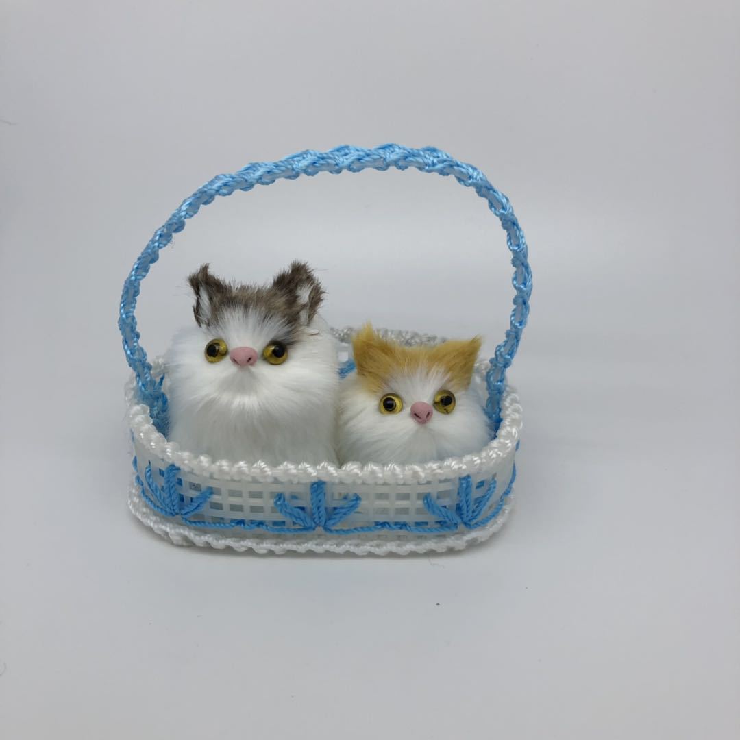 2号提篮情侣声控猫仿真猫咪可爱摆件景区热卖拍手会叫旅游纪念品产品图
