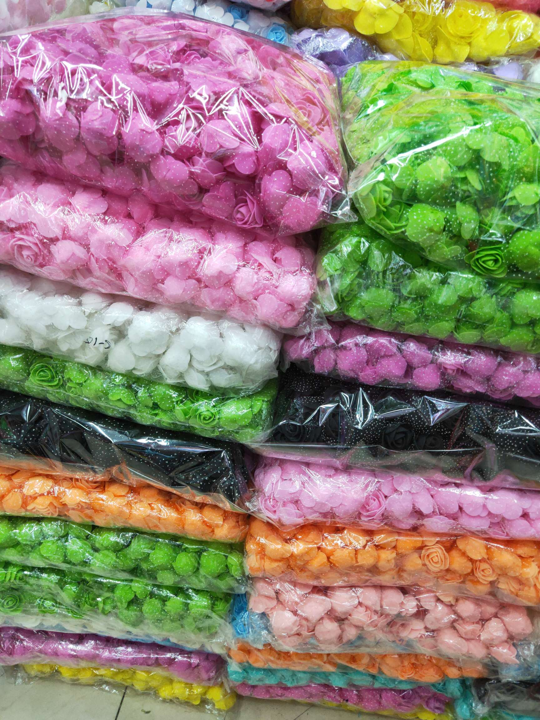 3.5cm PE底加纱玫瑰