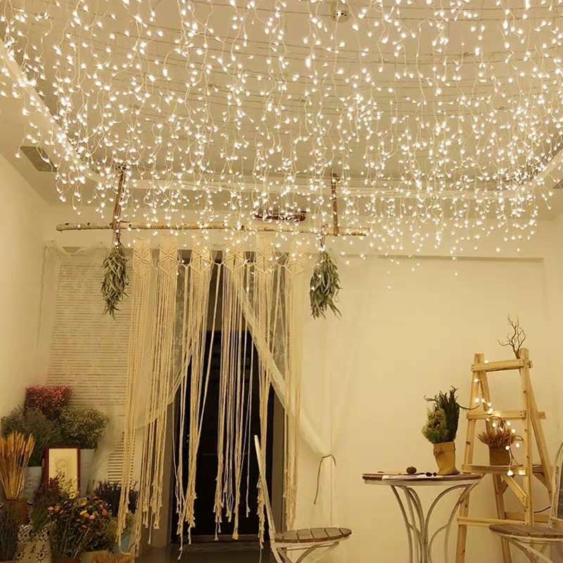 led star lights, starry sky lights, curtain lights, waterfall lights, colored lights, string lights, plug-in decorative atmosphere Specification image