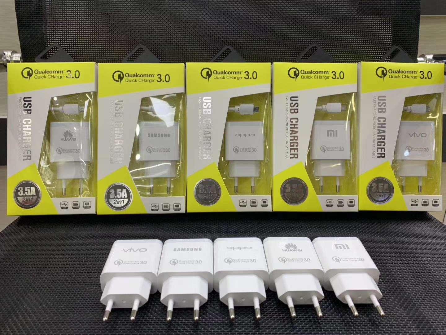 爆款套装充电器快充原配数据线5V2A安卓苹果华为等手机通用插头产品图