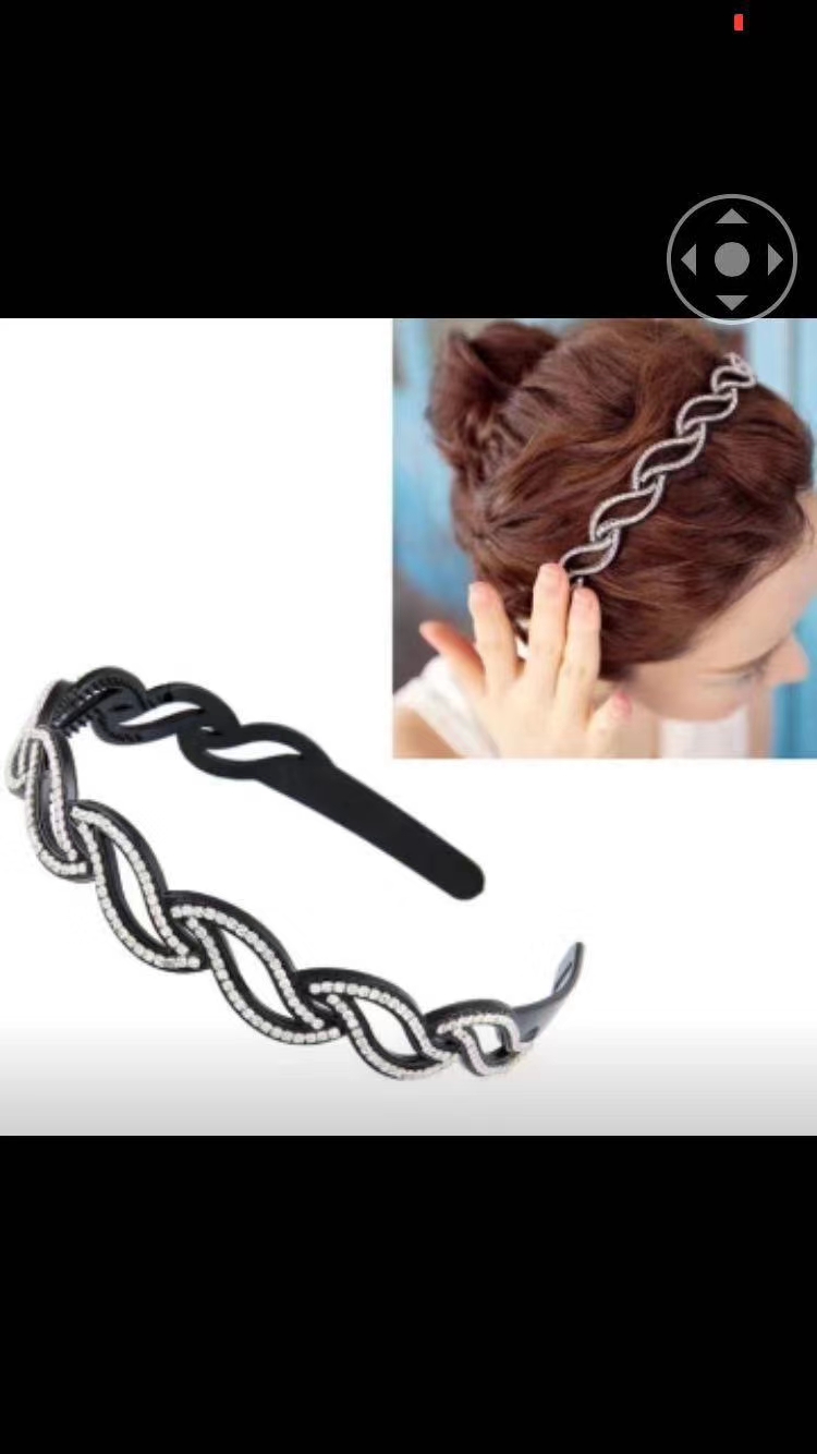 Rhinestone hair hoop anti-slip hair grottoes web celebrity set with drill pressure hair hoop female bangs hair clip head clip hair accessories pearl out 1 thumbnail