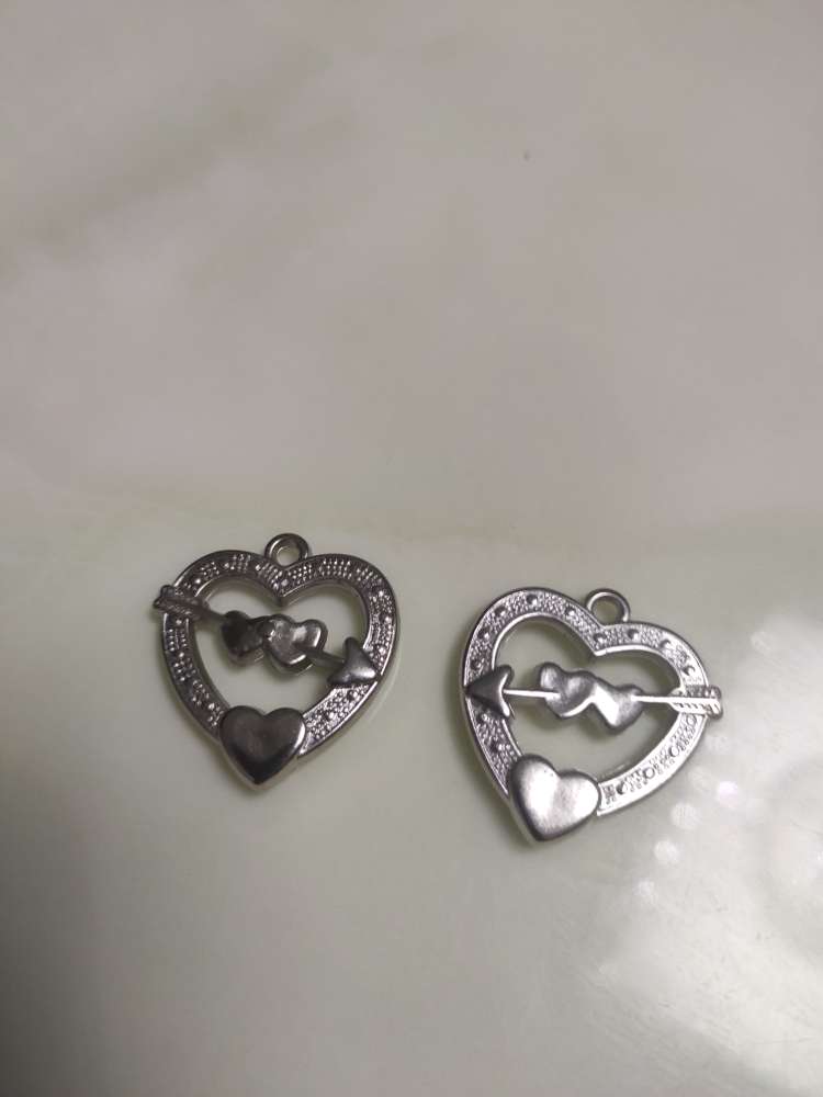 Heart Pendant Ccb Material, Electroplated White K