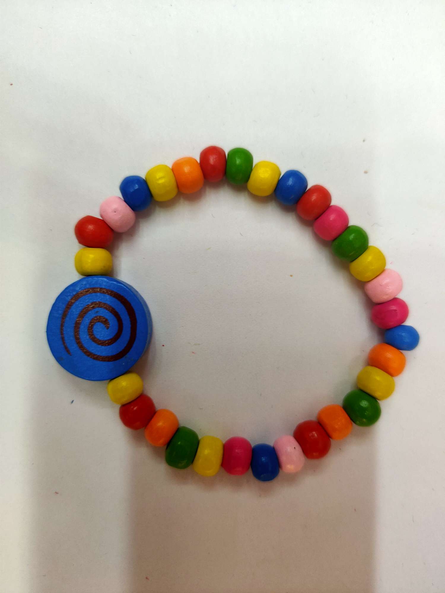 新款螺纹甜美风格儿童木珠手链彩色木制品