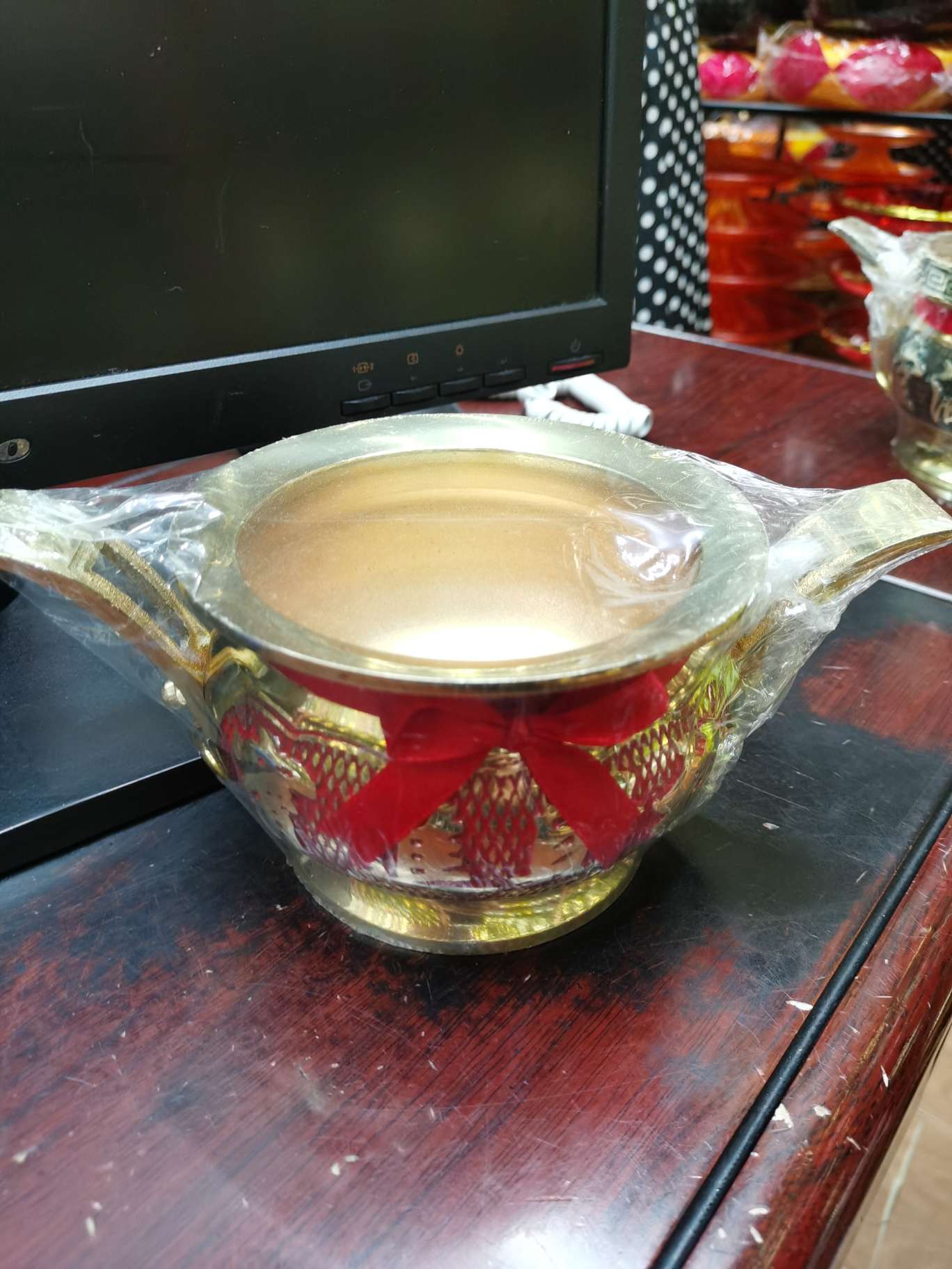 5寸铜光边双耳环炉