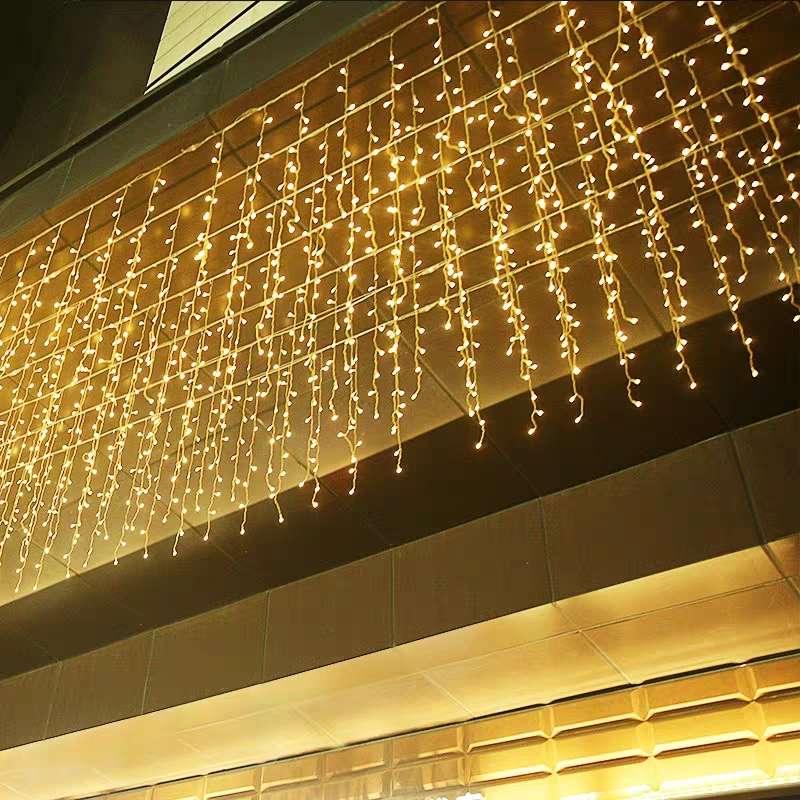 led star lights, starry sky lights, curtain lights, waterfall lights, colored lights, string lights, plug-in decorative atmosphere details Picture