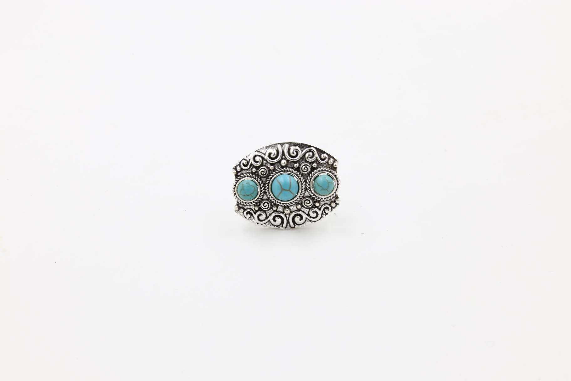 Oval grained ring, pine stone ring