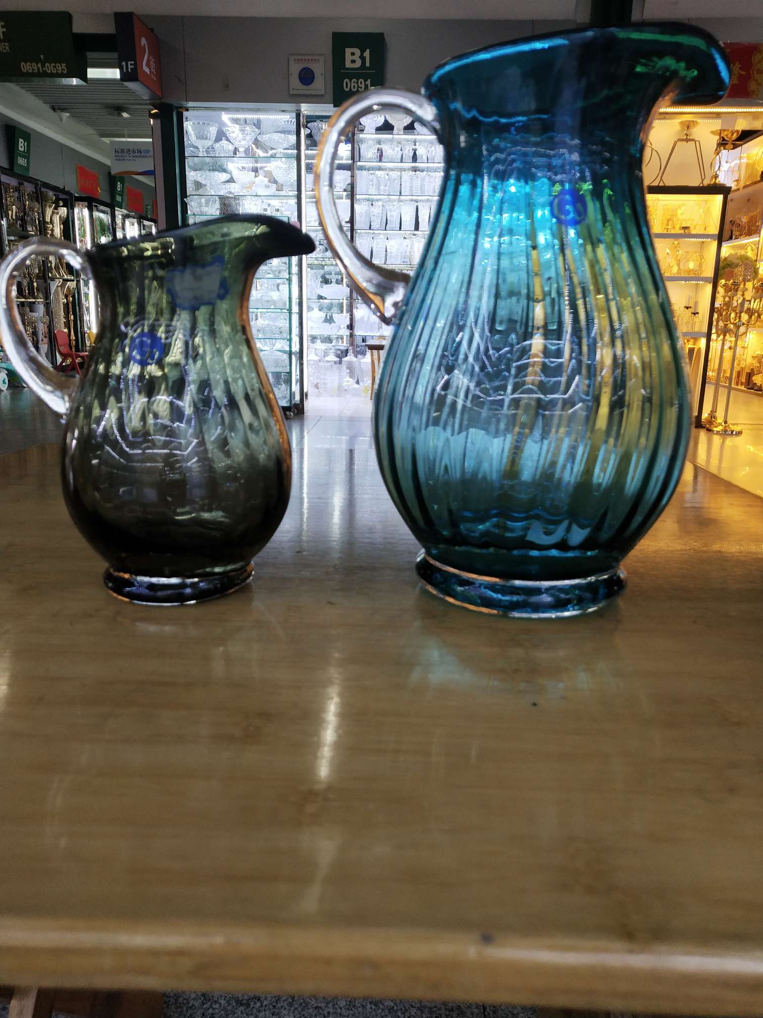 欧式吹制彩色原色玻璃花瓶客厅餐桌家居摆件