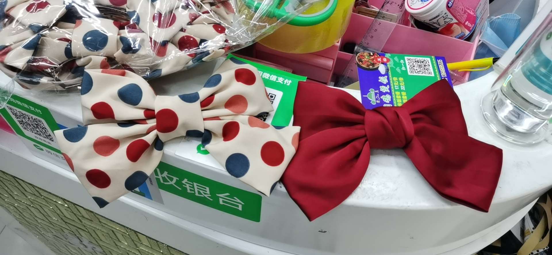 Bow hairpin accessories wholesale polka dot bow in stock thumbnail