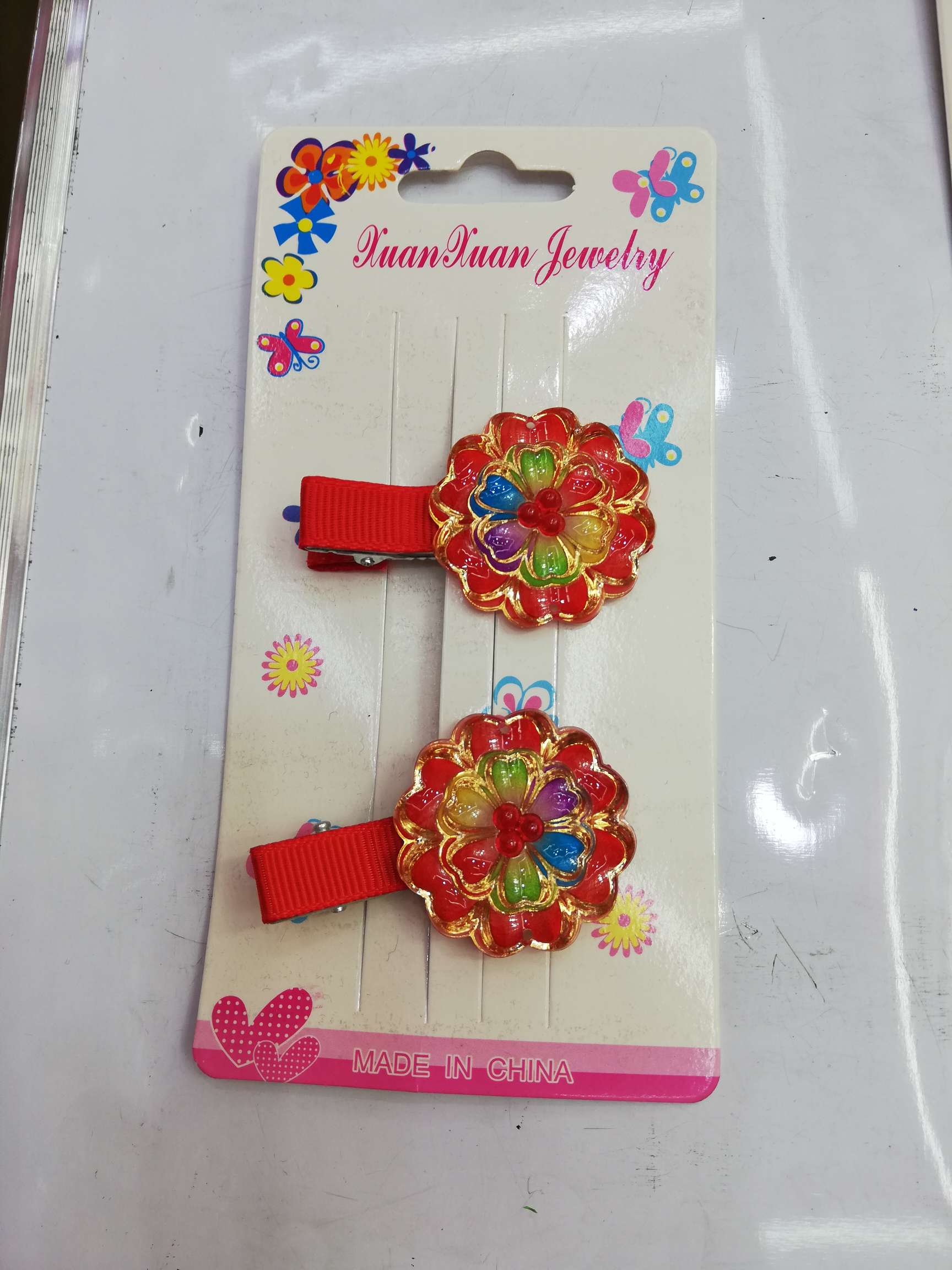 Children's colorful floret cloth hairpins thumbnail