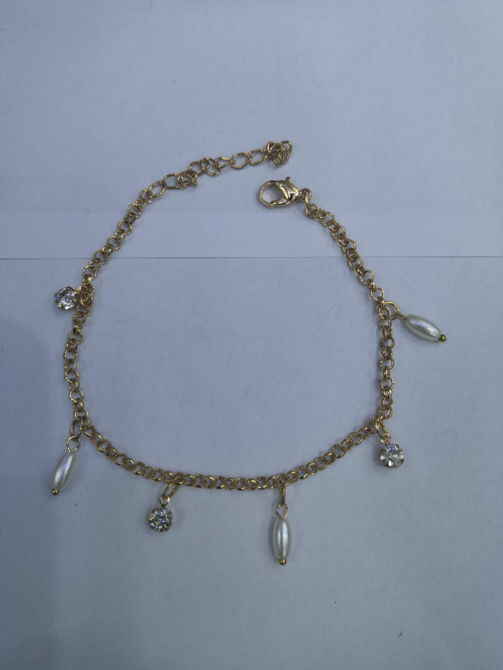 金色珍珠带钻精美秀气手链