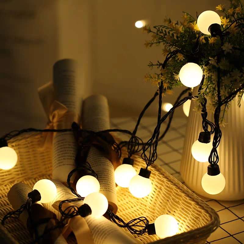 咖啡厅装饰灯led彩灯闪灯灯串圆球户外布置灯圣诞节产品图