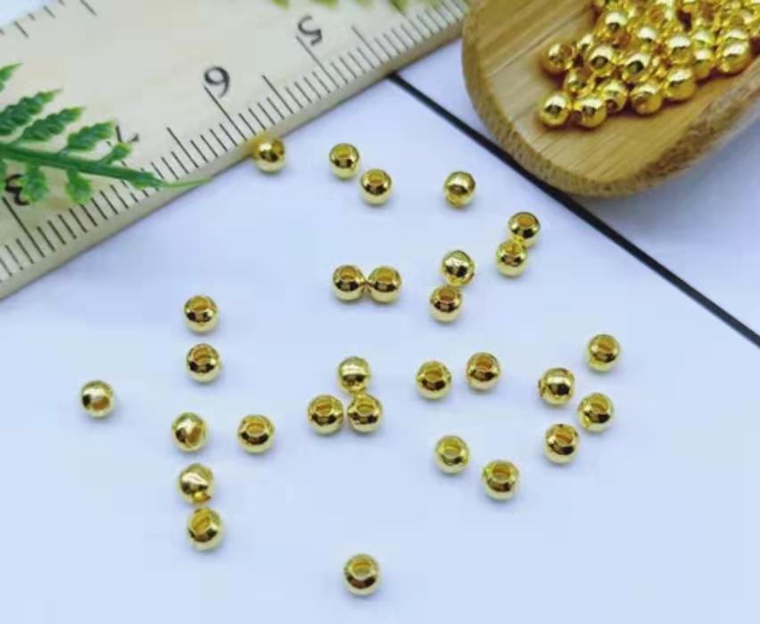金色铜直孔珠辰功饰品配件 厂家直销 DIY 网红爆款