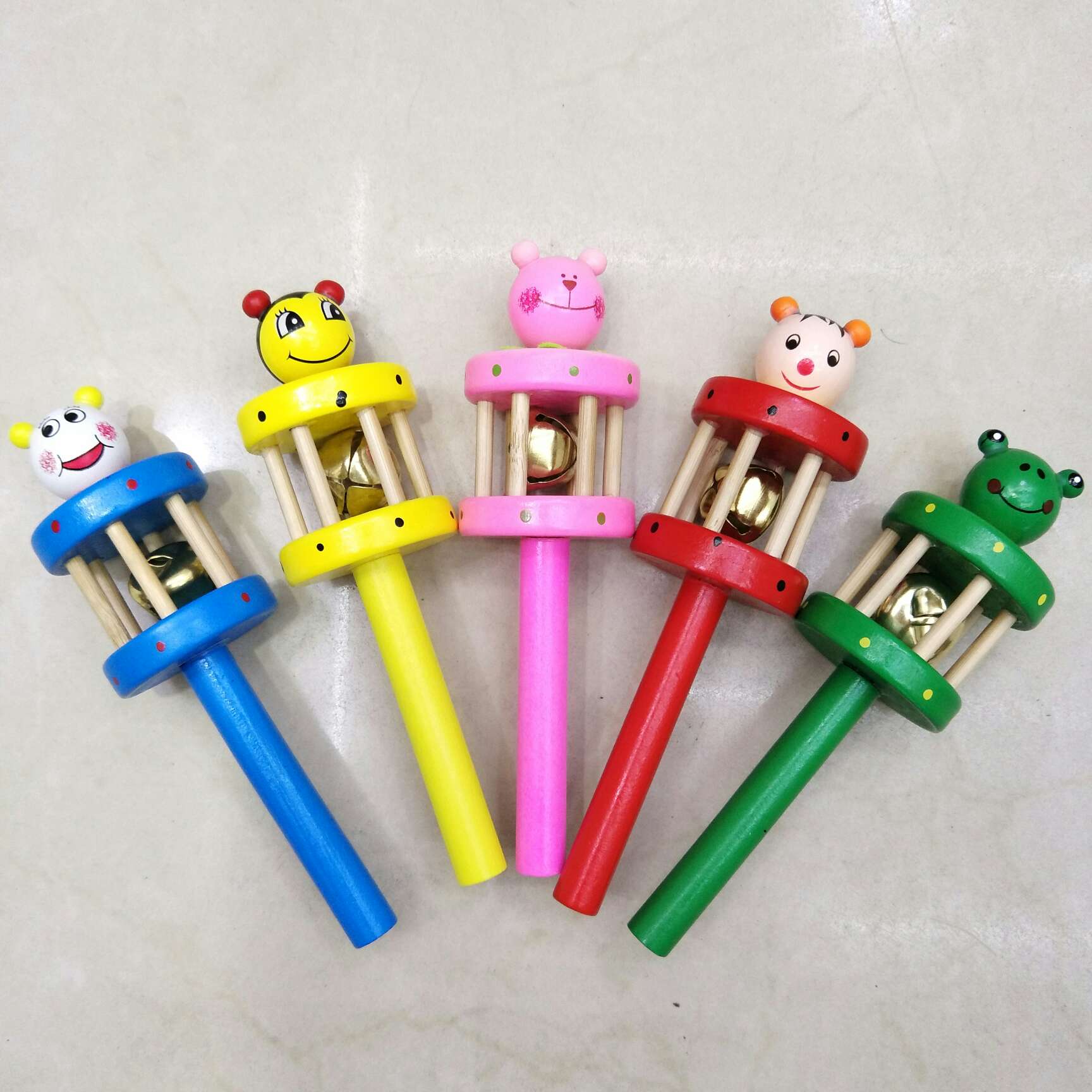 Wooden six-color hand bell