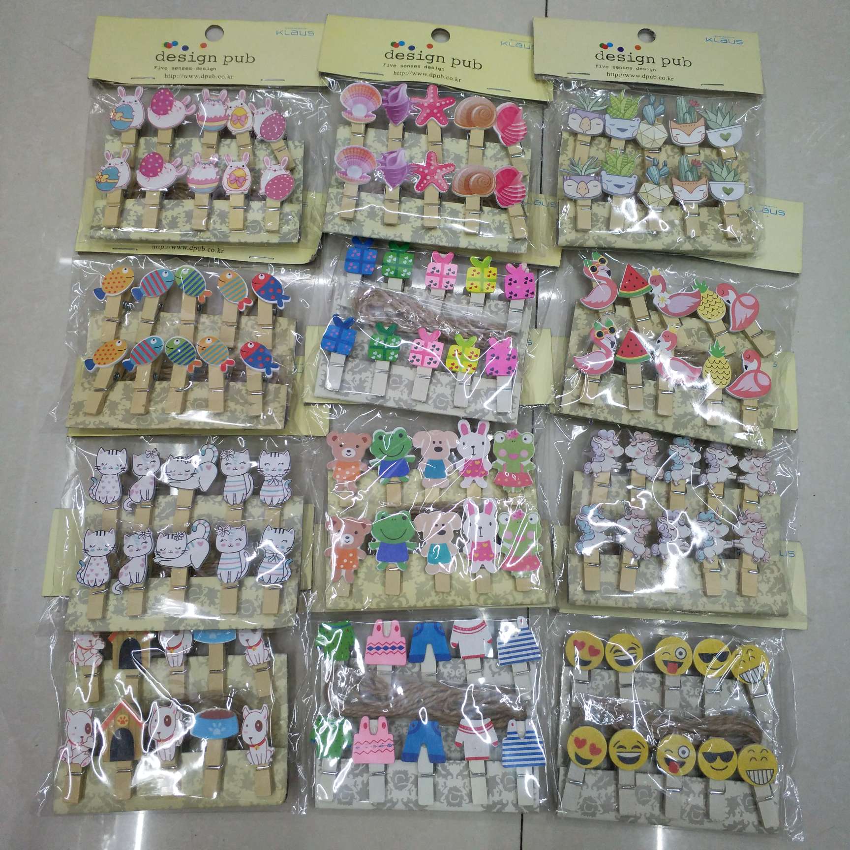 Cartoon mini wood clip message clip photo clip craft decorative accessories thumbnail