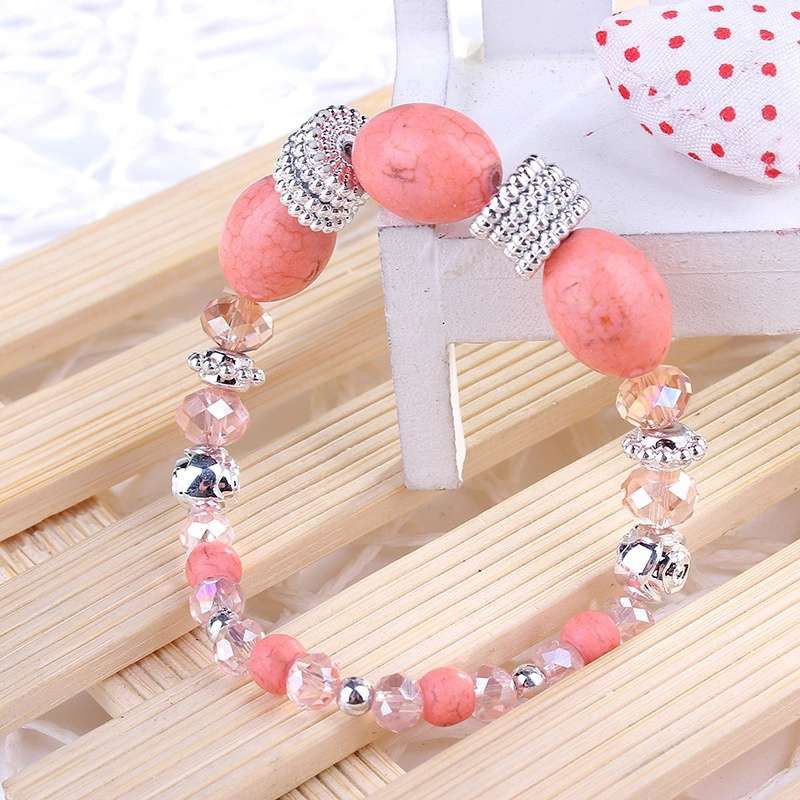 Strawberry crystal bracelet for ladies, original handcrafted beaded turquoise bracelet, cute bracelet undefined
