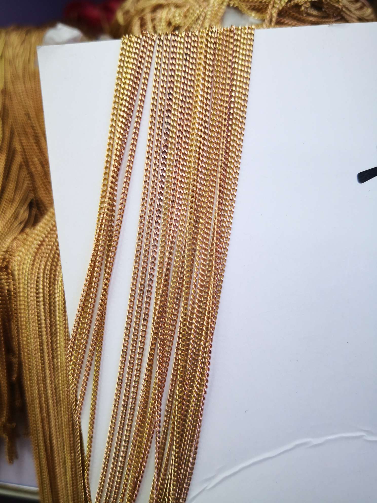 130SF flat chain copper chain with patterns, small and thin chains, jewelry chain copper chain accessories, chain jewelry wholesale