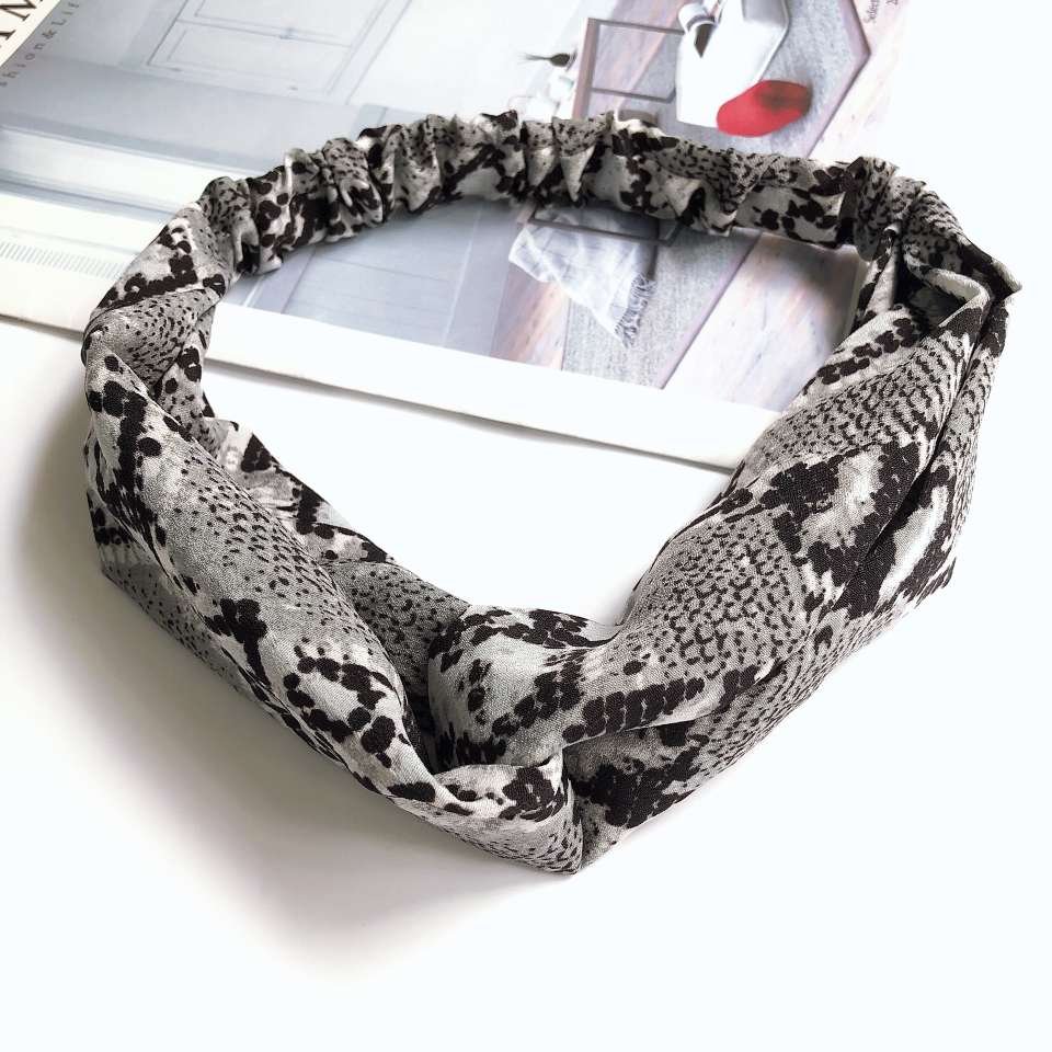 新款交叉松紧发带洗脸发带女豹纹发饰欧美弹力发箍化妆束发带详情图7