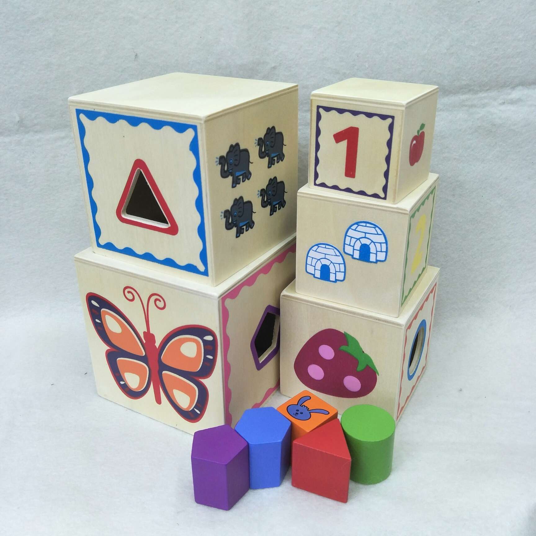 Educational shape recognition size set box details Picture