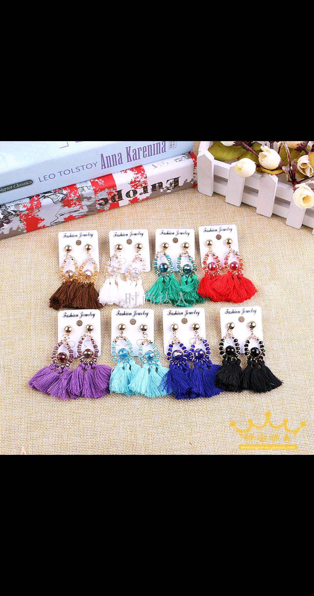 Elegant earrings, long pendants, personalized earrings, stud earrings, crystal tassels, earrings for women Item Picture