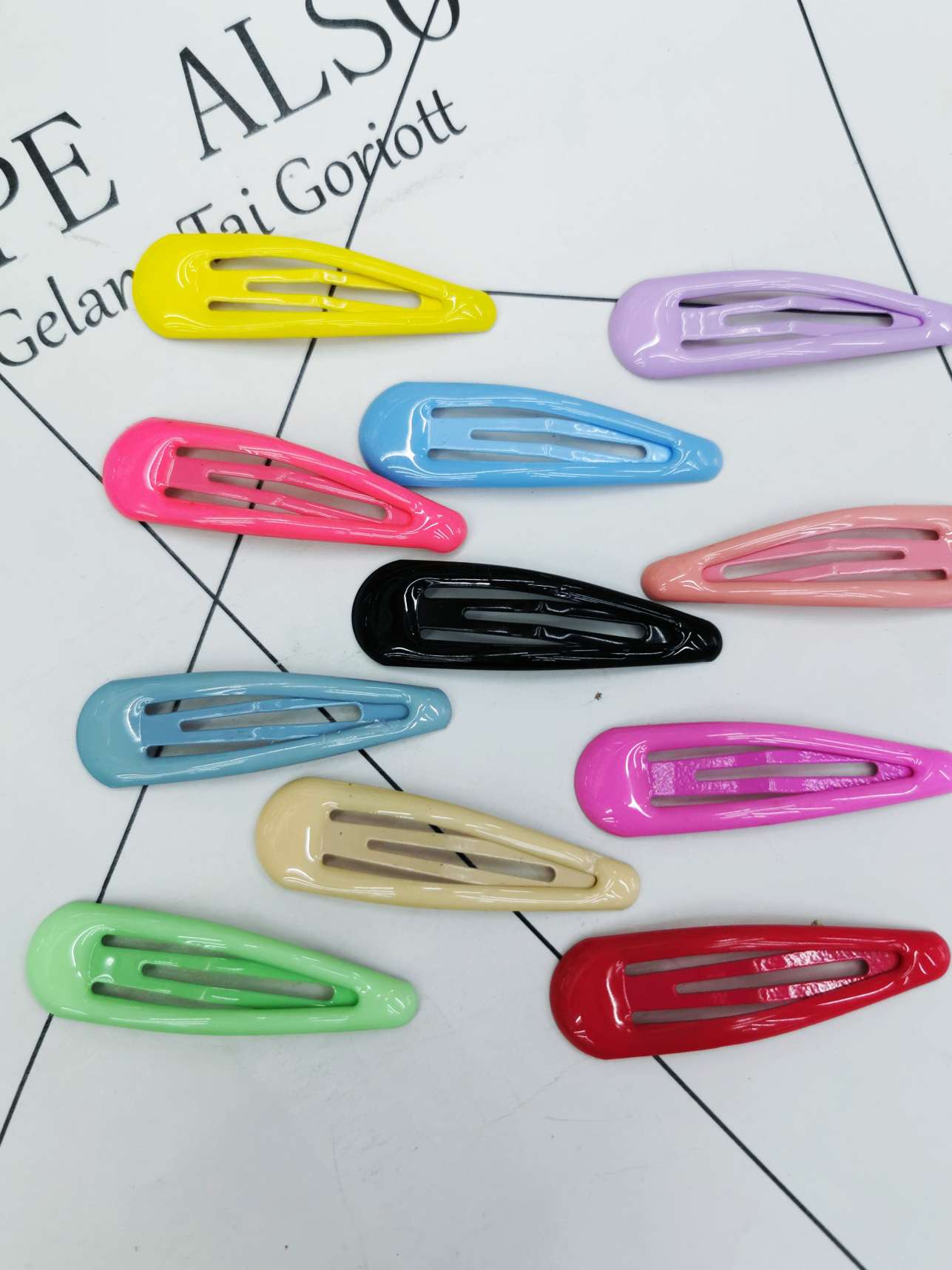 Instagram Celebrity 5Cm Drop Oil Drop Clip Diy Hair Accessories Candy Color Drop Glue Bb Clip Korean Version Everything Hair Clip Edge Clip Bangs Clip Manual Clip Material undefined