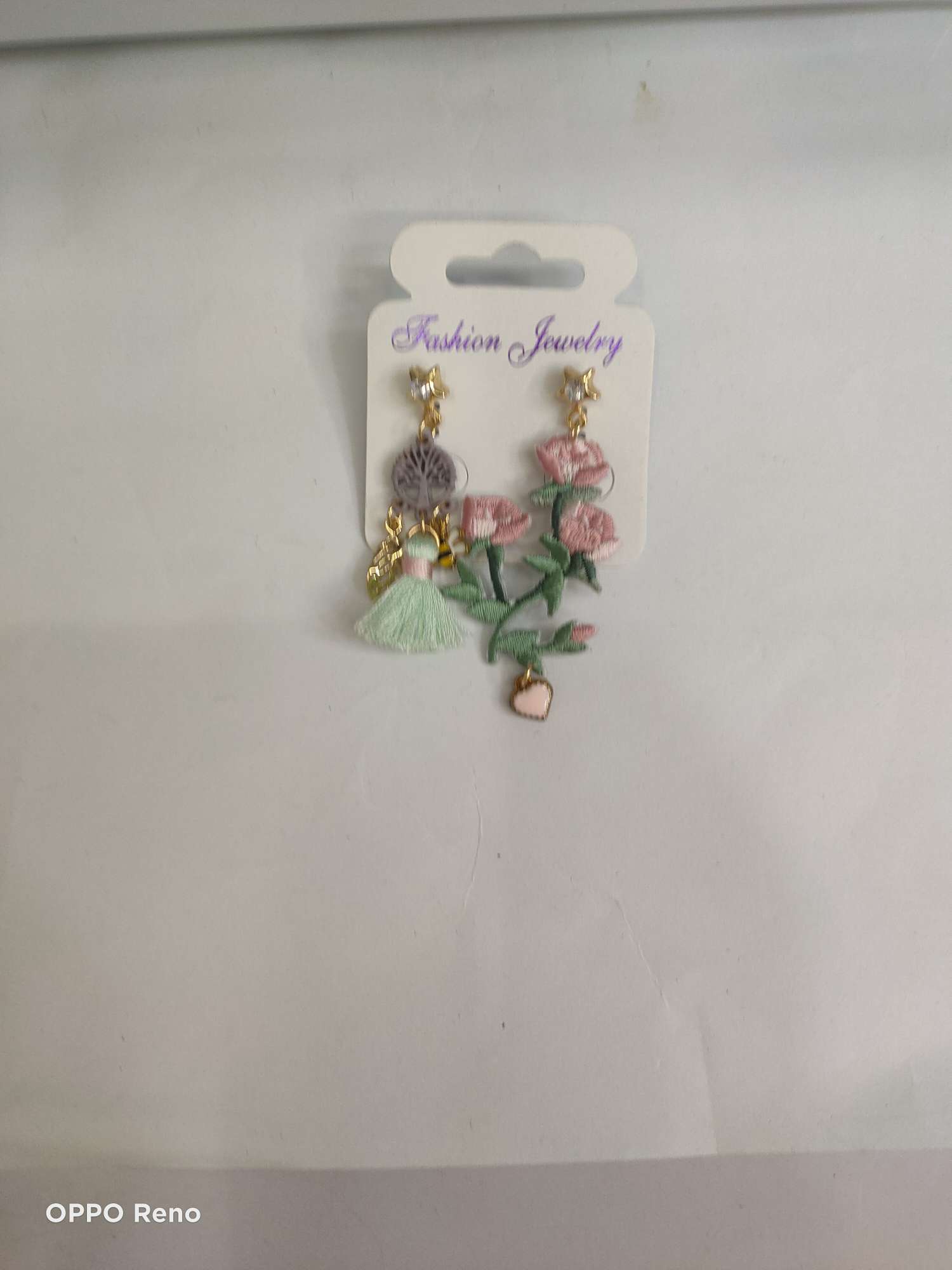 Korean fashion embroidery earrings thumbnail