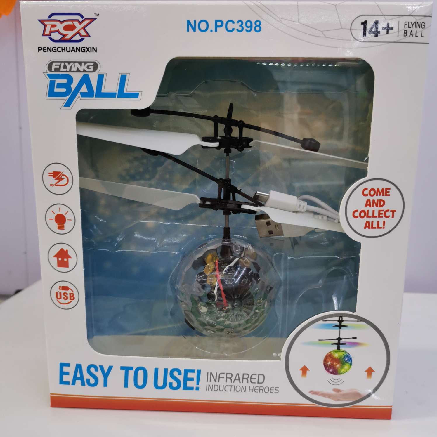 Luminous transparent induction flying crystal ball