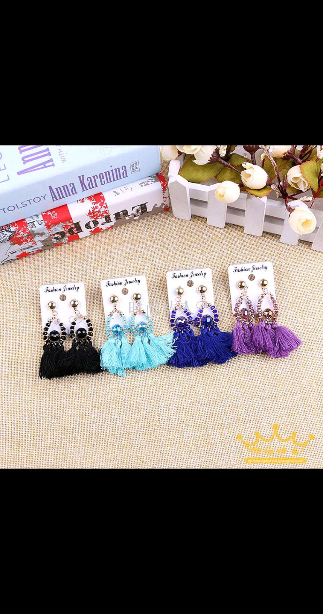 Elegant earrings, long pendants, personalized earrings, stud earrings, crystal tassels, earrings for women undefined