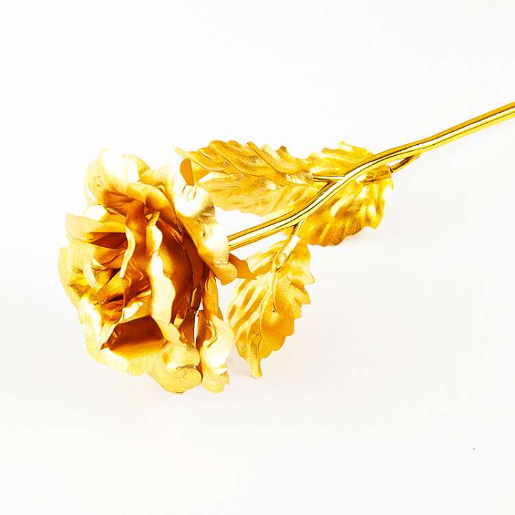 24K gold foil rose artificial flower