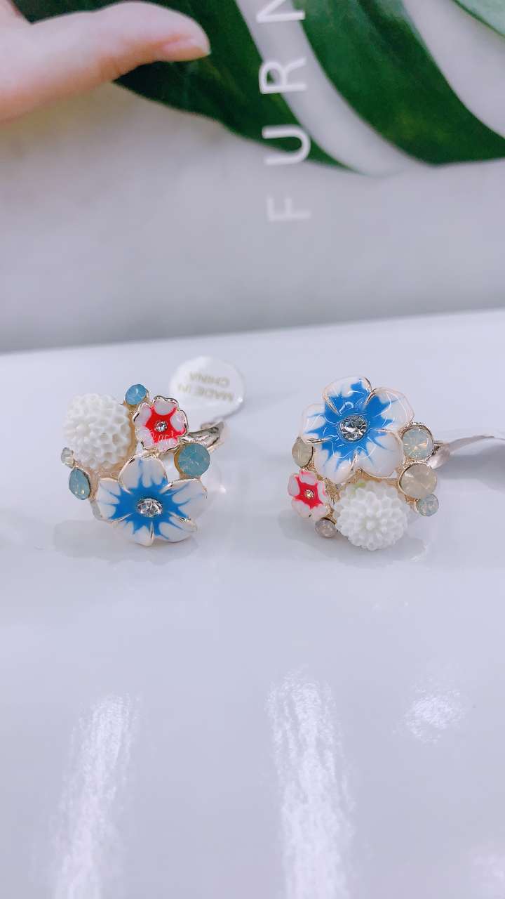 Rhinestones drop oil rings
