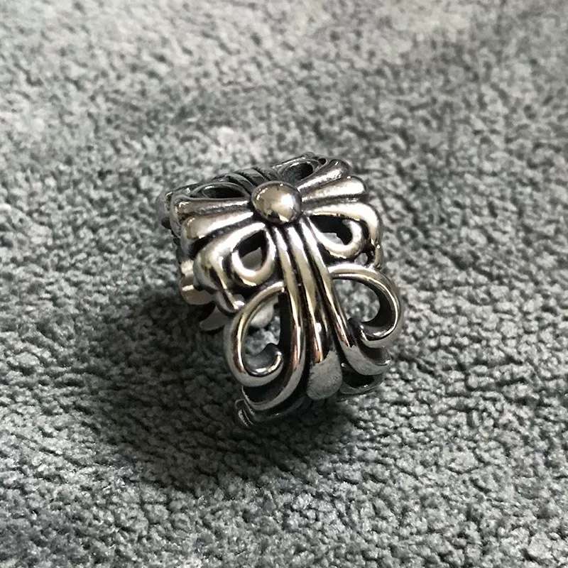 Korean cross flower Croat star ring male holloway ring retro men ring pull finger