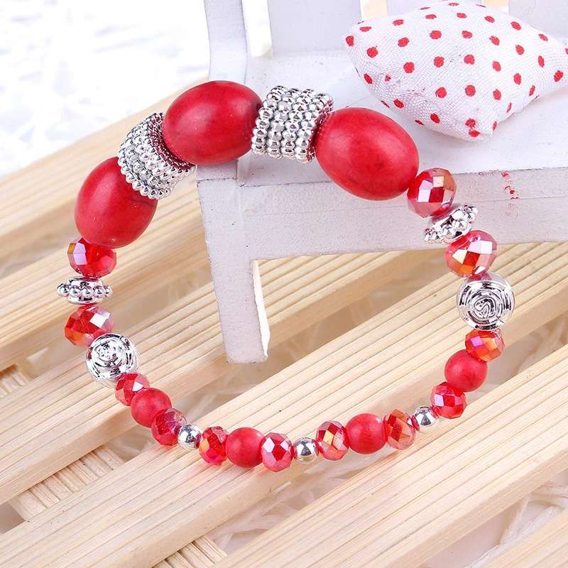 Strawberry crystal bracelet for ladies, original handcrafted beaded turquoise bracelet, cute bracelet Application Scenario