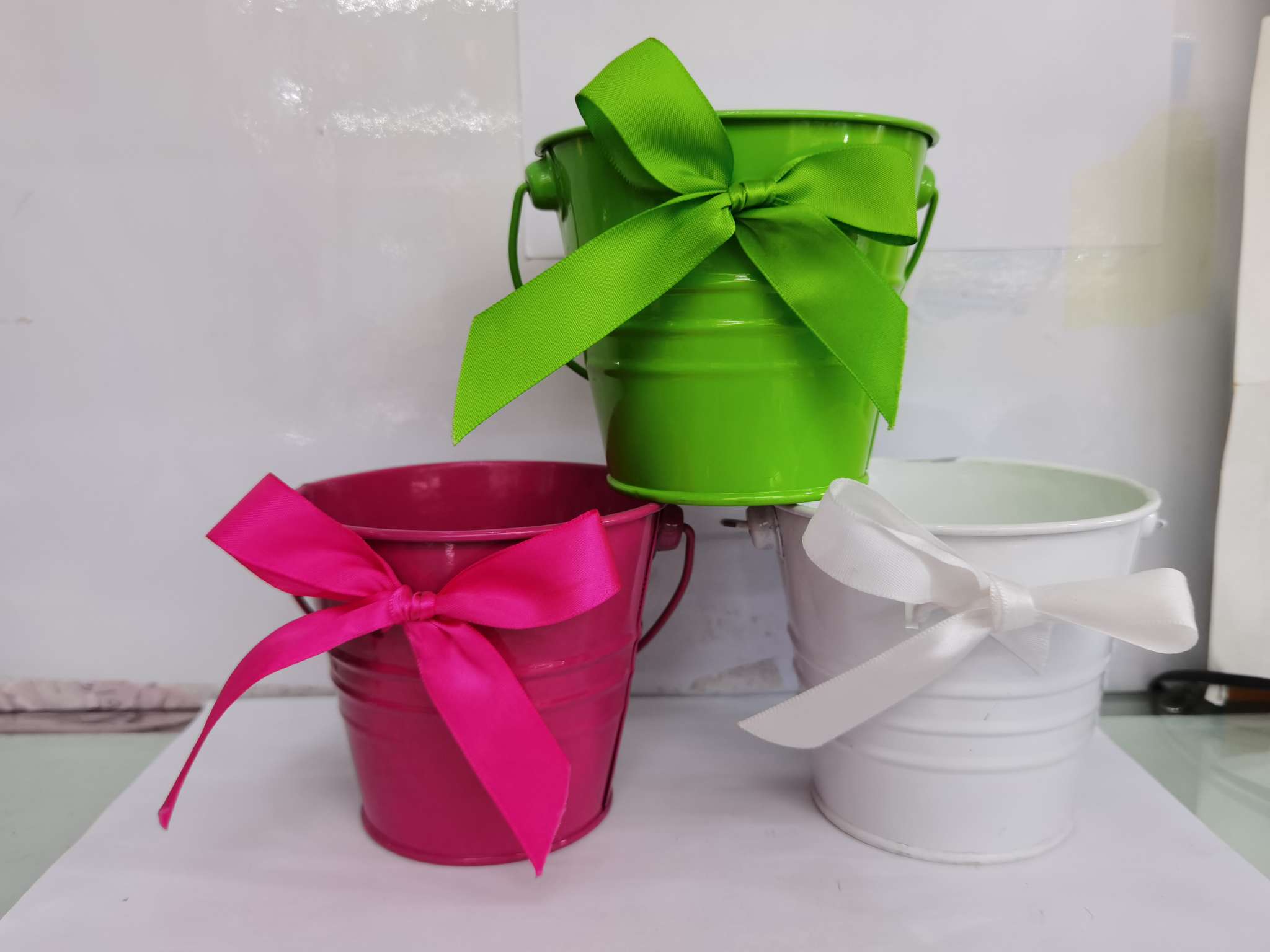 Small ribbon bucket iron flower pot handicrafts