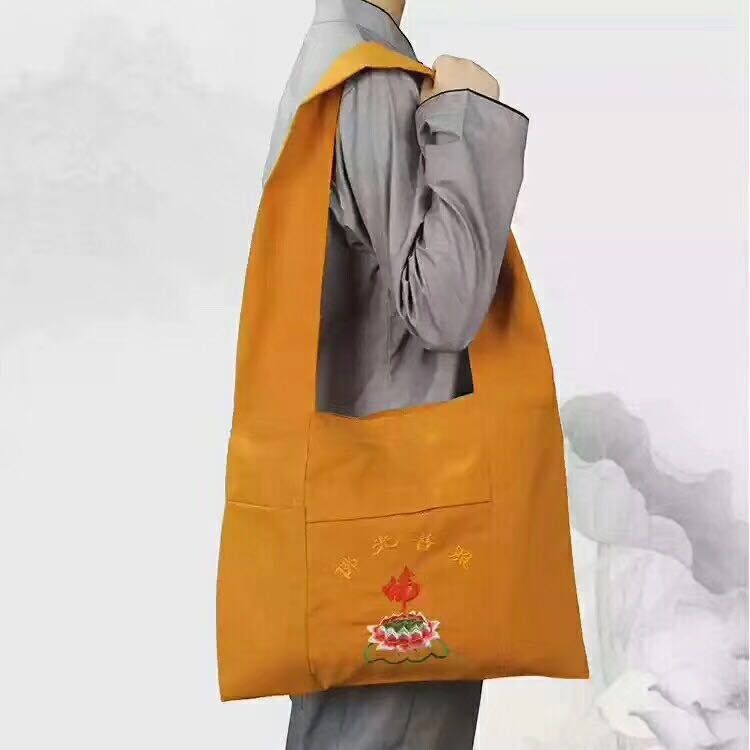 Buddha bag, single-shoulder bag, monk bag, incense bag, crescent-shaped bag, men's and women's diagonal cross canvas, Buddhist monk bag, layperson bag, Buddha bag, monk bag Specification image